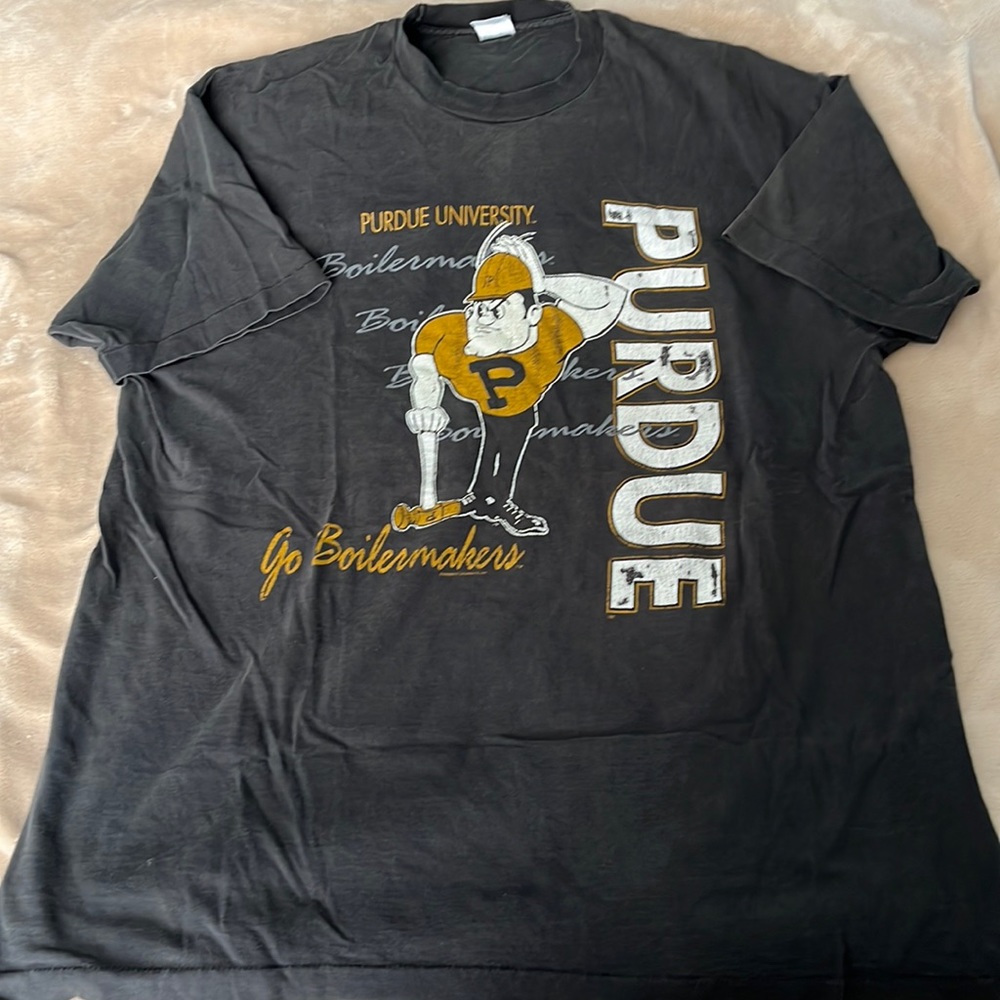 Vintage, single stitch, Purdue T-shirt, faded black